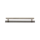 Heritage Brass Cabinet Pull Step Design with Plate 128mm CTC Matt Bronze/Satin Nickel Finish - PL4410 128-BSN - Choice Handles