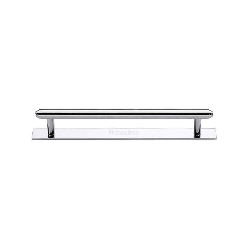 Heritage Brass Cabinet Pull Step Design with Plate 128mm CTC Polished Chrome Finish - PL4410 128-PC - Choice Handles