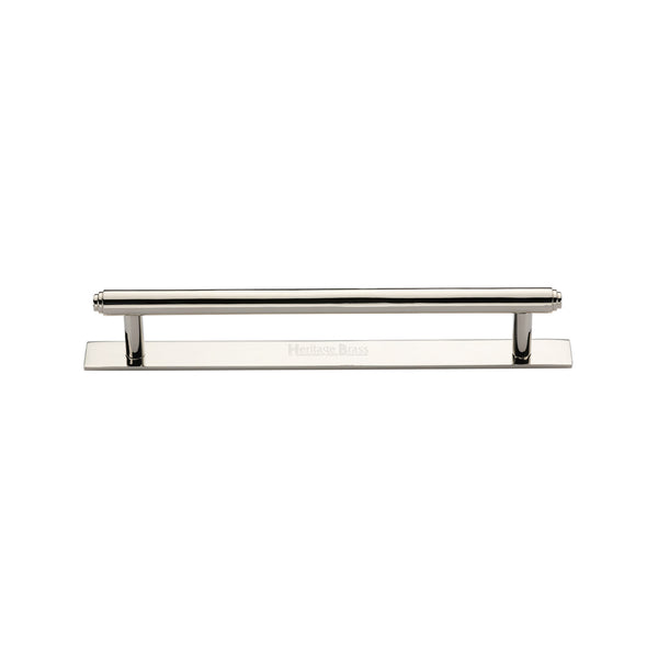 Heritage Brass Cabinet Pull Step Design with Plate 128mm CTC Polished Nickel Finish - PL4410 128-PNF - Choice Handles