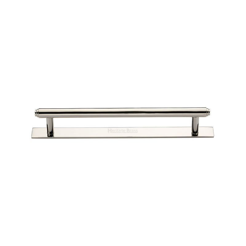 Heritage Brass Cabinet Pull Step Design with Plate 128mm CTC Polished Nickel Finish - PL4410 128-PNF - Choice Handles