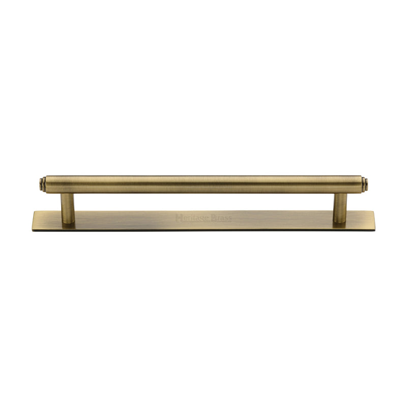 Heritage Brass Cabinet Pull Step Design with Plate 160mm CTC Antique Brass Finish - PL4410 160-AT - Choice Handles