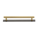 Heritage Brass Cabinet Pull Step Design with Plate 160mm CTC Matt Bronze/Satin Brass Finish - PL4410 160-BSB - Choice Handles