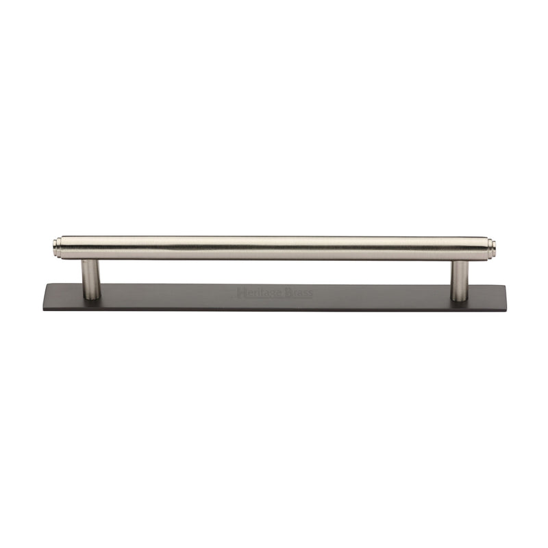 Heritage Brass Cabinet Pull Step Design with Plate 160mm CTC Matt Bronze/Satin Nickel Finish - PL4410 160-BSN - Choice Handles