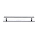 Heritage Brass Cabinet Pull Step Design with Plate 160mm CTC Polished Chrome Finish - PL4410 160-PC - Choice Handles
