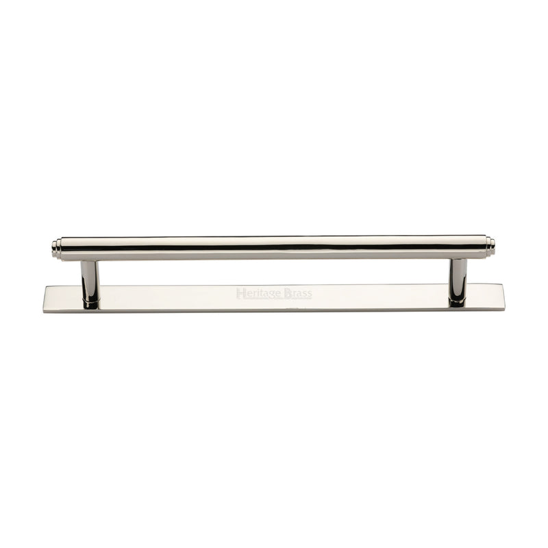 Heritage Brass Cabinet Pull Step Design with Plate 160mm CTC Polished Nickel Finish - PL4410 160-PNF - Choice Handles