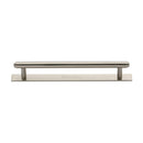 Heritage Brass Cabinet Pull Step Design with Plate 160mm CTC Satin Nickel Finish - PL4410 160-SN - Choice Handles