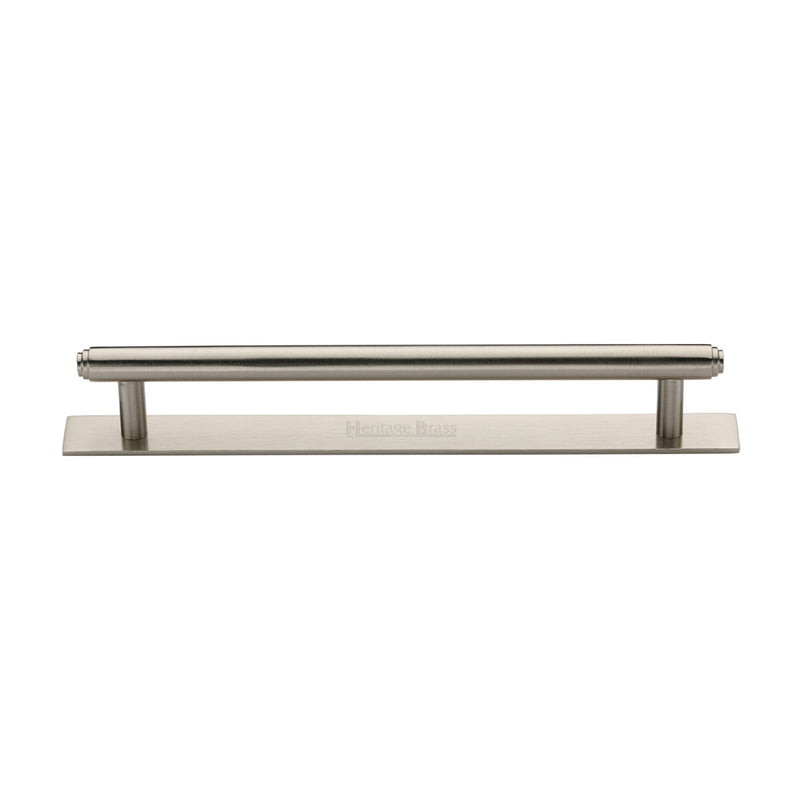 Heritage Brass Cabinet Pull Step Design with Plate 160mm CTC Satin Nickel Finish - PL4410 160-SN - Choice Handles