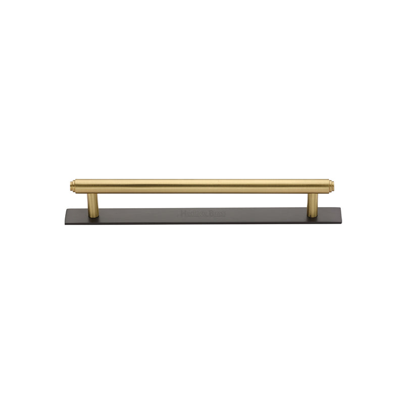 Heritage Brass Cabinet Pull Step Design with Plate 96mm CTC Matt Bronze/Satin Brass Finish - PL4410 96-BSB - Choice Handles