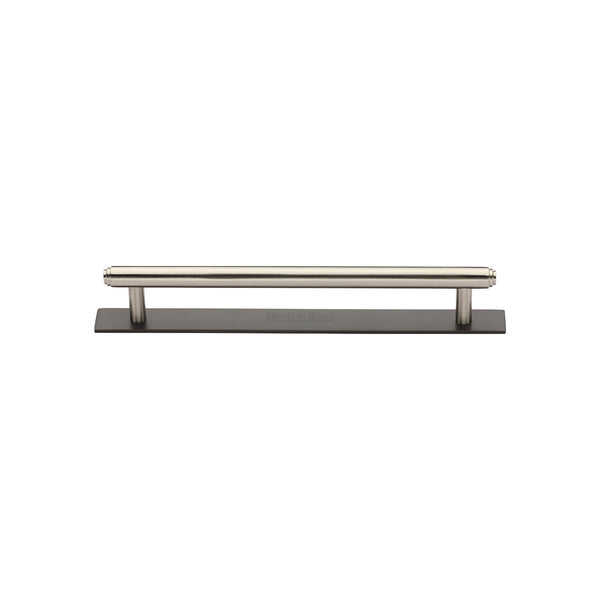 Heritage Brass Cabinet Pull Step Design with Plate 96mm CTC Matt Bronze/Satin Nickel Finish - PL4410 96-BSN - Choice Handles