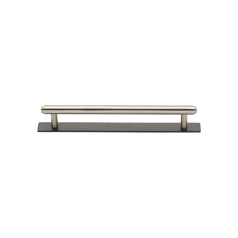 Heritage Brass Cabinet Pull Step Design with Plate 96mm CTC Matt Bronze/Satin Nickel Finish - PL4410 96-BSN - Choice Handles