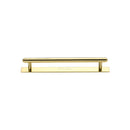 Heritage Brass Cabinet Pull Step Design with Plate 96mm CTC Polished Brass Finish - PL4410 96-PB - Choice Handles