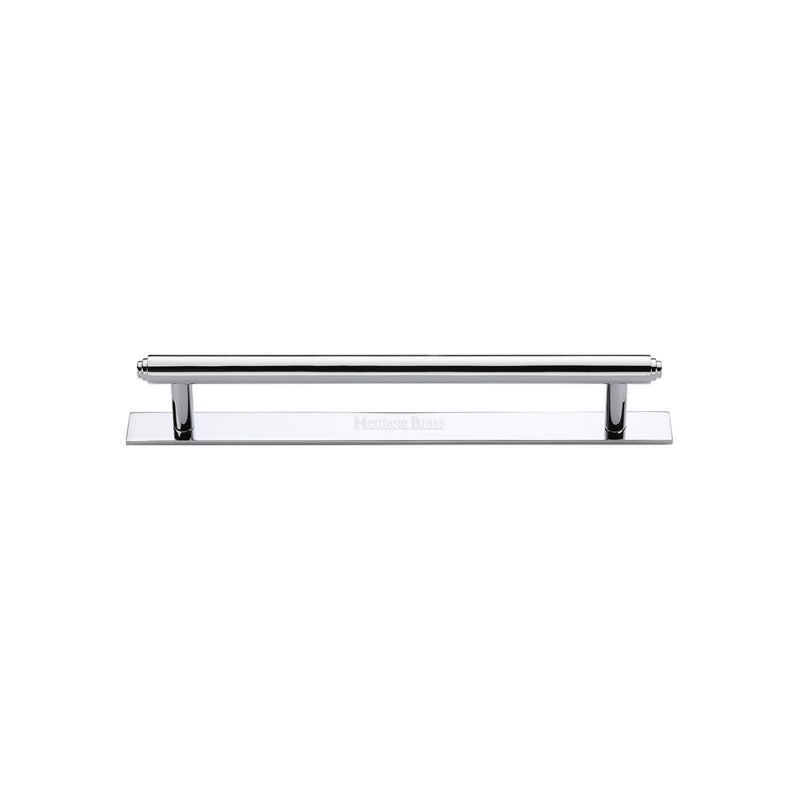 Heritage Brass Cabinet Pull Step Design with Plate 96mm CTC Polished Chrome Finish - PL4410 96-PC - Choice Handles