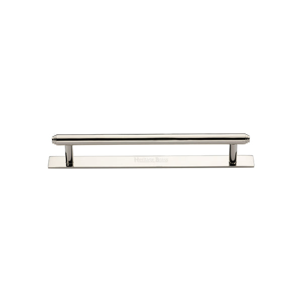 Heritage Brass Cabinet Pull Step Design with Plate 96mm CTC Polished Nickel Finish - PL4410 96-PNF - Choice Handles