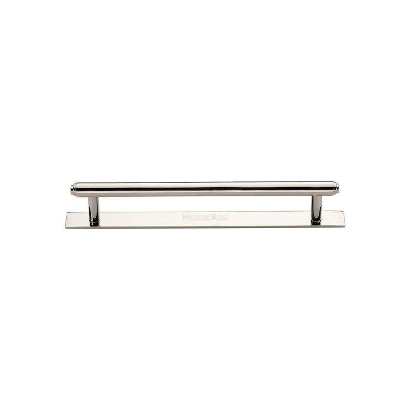 Heritage Brass Cabinet Pull Step Design with Plate 96mm CTC Polished Nickel Finish - PL4410 96-PNF - Choice Handles