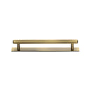 Heritage Brass Cabinet Pull Hexagonal Design with Plate 128mm CTC Antique Brass Finish - PL4422 128-AT - Choice Handles