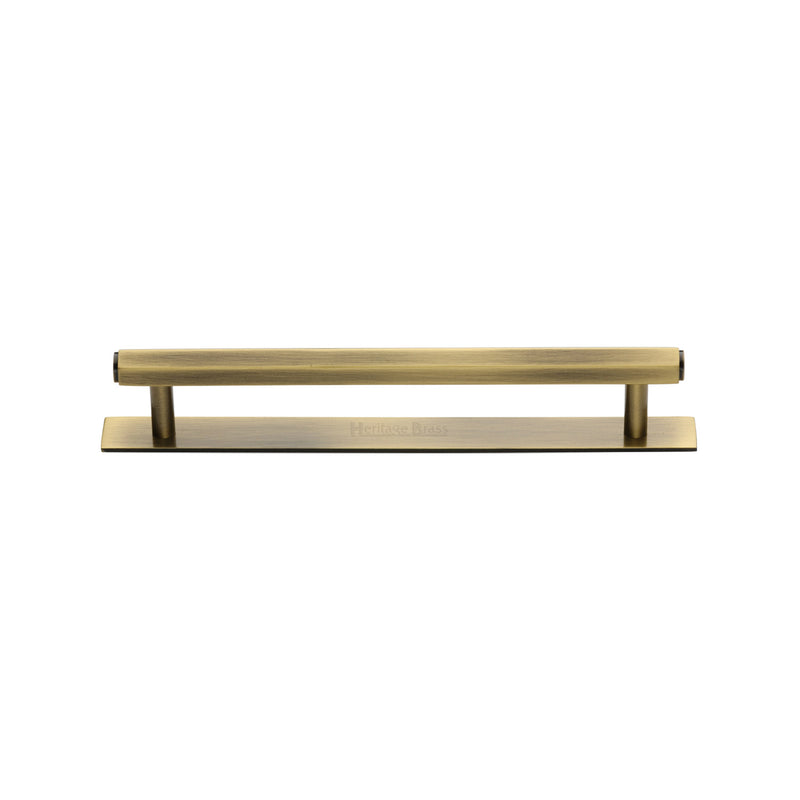 Heritage Brass Cabinet Pull Hexagonal Design with Plate 128mm CTC Antique Brass Finish - PL4422 128-AT - Choice Handles