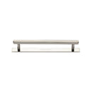 Heritage Brass Cabinet Pull Hexagonal Design with Plate 128mm CTC Polished Nickel Finish - PL4422 128-PNF - Choice Handles