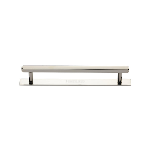 Heritage Brass Cabinet Pull Hexagonal Design with Plate 128mm CTC Polished Nickel Finish - PL4422 128-PNF - Choice Handles