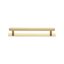 Heritage Brass Cabinet Pull Hexagonal Design with Plate 128mm CTC Satin Brass Finish - PL4422 128-SB - Choice Handles