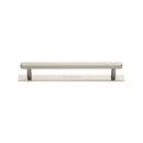 Heritage Brass Cabinet Pull Hexagonal Design with Plate 128mm CTC Satin Nickel Finish - PL4422 128-SN - Choice Handles