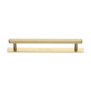 Heritage Brass Cabinet Pull Hexagonal Design with Plate 160mm CTC Satin Brass Finish - PL4422 160-SB - Choice Handles