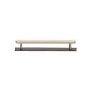 Heritage Brass Cabinet Pull Hexagonal Design with Plate 96mm CTC Matt Bronze/Satin Nickel Finish - PL4422 96-BSN - Choice Handles