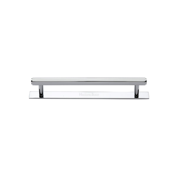 Heritage Brass Cabinet Pull Hexagonal Design with Plate 96mm CTC Polished Chrome Finish - PL4422 96-PC - Choice Handles