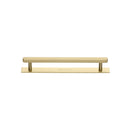 Heritage Brass Cabinet Pull Hexagonal Design with Plate 96mm CTC Satin Brass Finish - PL4422 96-SB - Choice Handles