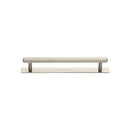Heritage Brass Cabinet Pull Hexagonal Design with Plate 96mm CTC Satin Nickel Finish - PL4422 96-SN - Choice Handles
