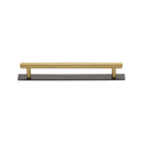 Heritage Brass Cabinet Pull Knurled Design with Plate 128mm CTC Matt Bronze/Satin Brass Finish - PL4458 128-BSB - Choice Handles