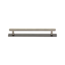 Heritage Brass Cabinet Pull Knurled Design with Plate 128mm CTC Matt Bronze/Satin Nickel Finish - PL4458 128-BSN - Choice Handles