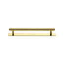 Heritage Brass Cabinet Pull Knurled Design with Plate 128mm CTC Polished Brass Finish - PL4458 128-PB - Choice Handles
