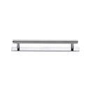 Heritage Brass Cabinet Pull Knurled Design with Plate 128mm CTC Polished Chrome Finish - PL4458 128-PC - Choice Handles