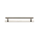 Heritage Brass Cabinet Pull Knurled Design with Plate 128mm CTC Polished Nickel Finish - PL4458 128-PNF - Choice Handles