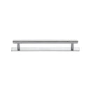 Heritage Brass Cabinet Pull Knurled Design with Plate 128mm CTC Satin Chrome Finish - PL4458 128-SC - Choice Handles