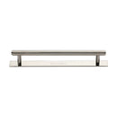 Heritage Brass Cabinet Pull Knurled Design with Plate 160mm CTC Polished Nickel Finish - PL4458 160-PNF - Choice Handles