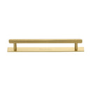 Heritage Brass Cabinet Pull Knurled Design with Plate 160mm CTC Satin Brass Finish - PL4458 160-SB - Choice Handles