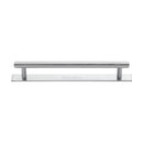 Heritage Brass Cabinet Pull Knurled Design with Plate 160mm CTC Satin Chrome Finish - PL4458 160-SC - Choice Handles