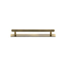 Heritage Brass Cabinet Pull Knurled Design with Plate 96mm CTC Antique Brass Finish - PL4458 96-AT - Choice Handles