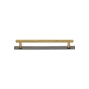 Heritage Brass Cabinet Pull Knurled Design with Plate 96mm CTC Matt Bronze/Satin Brass Finish - PL4458 96-BSB - Choice Handles
