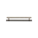 Heritage Brass Cabinet Pull Knurled Design with Plate 96mm CTC Matt Bronze/Satin Nickel Finish - PL4458 96-BSN - Choice Handles
