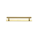 Heritage Brass Cabinet Pull Knurled Design with Plate 96mm CTC Polished Brass Finish - PL4458 96-PB - Choice Handles
