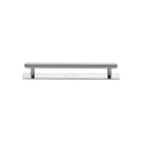 Heritage Brass Cabinet Pull Knurled Design with Plate 96mm CTC Polished Chrome Finish - PL4458 96-PC - Choice Handles