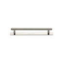 Heritage Brass Cabinet Pull Knurled Design with Plate 96mm CTC Polished Nickel Finish - PL4458 96-PNF - Choice Handles