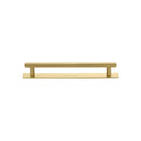Heritage Brass Cabinet Pull Knurled Design with Plate 96mm CTC Satin Brass Finish - PL4458 96-SB - Choice Handles