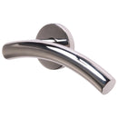 Steel Line Door Handle Lever Latch on Round Rose Tubular Design Polished Stainless Steel finish
 - PR-ARC9-PS - Choice Handles