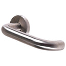 Steel Line Door Handle Lever Latch on Round Rose Tubular Design Satin Stainless Steel finish
 - PR-US01-SS - Choice Handles