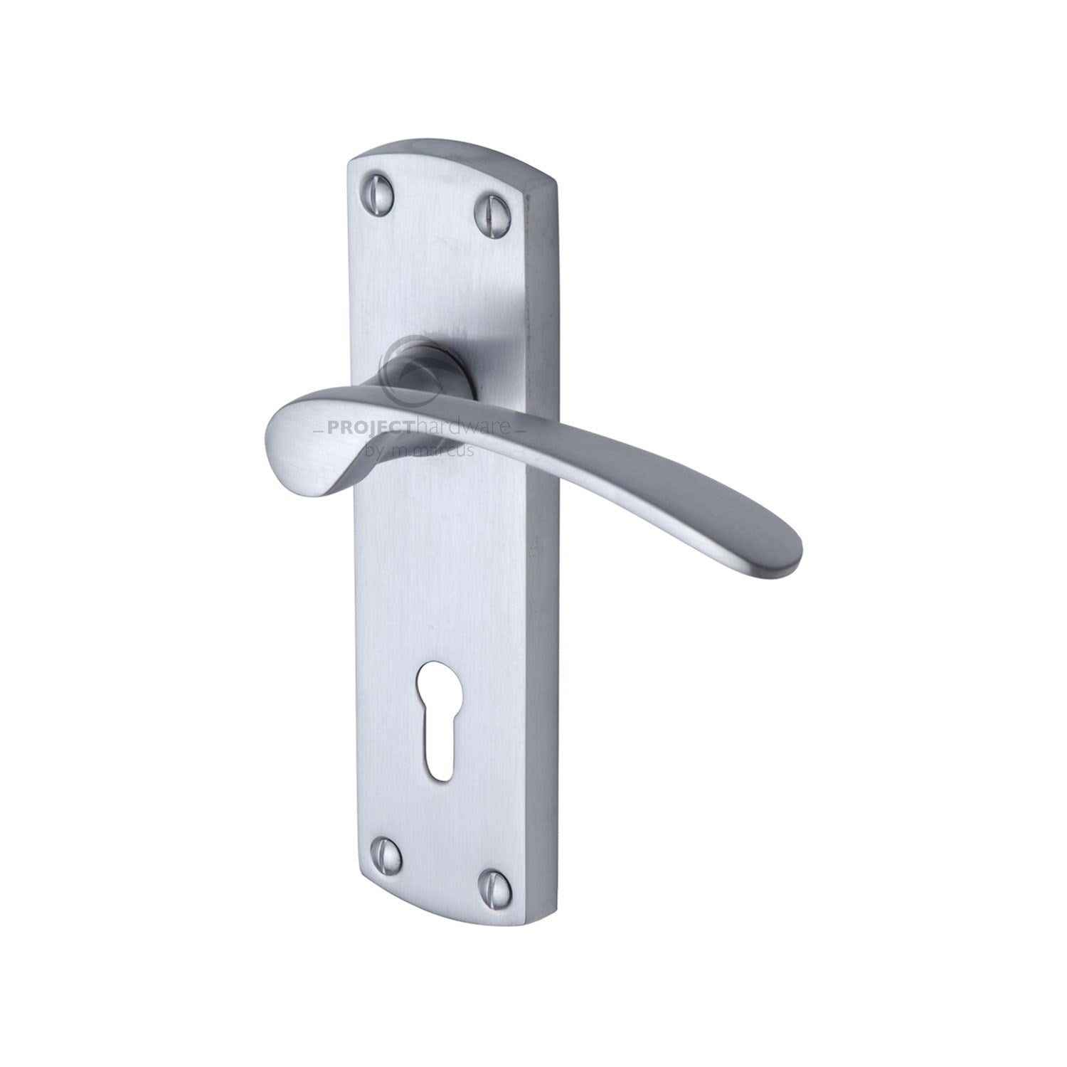 Project Hardware Door Handle Lever Lock Luca Design Satin Chrome finis