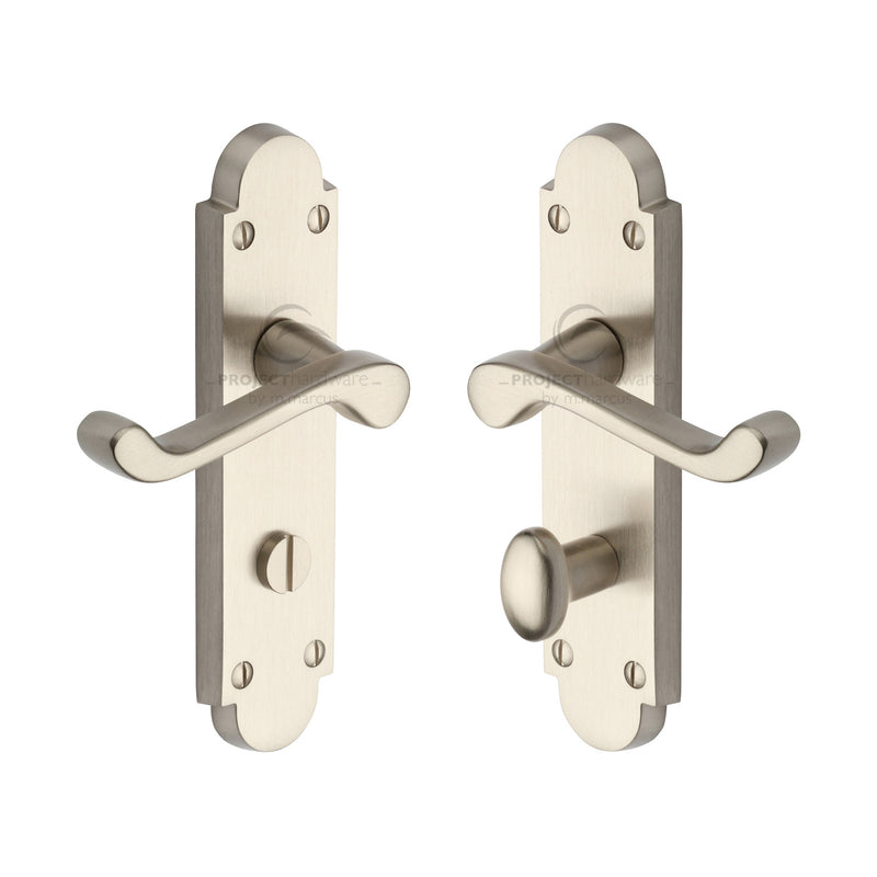 Project Hardware Door Handle for Bathroom Milton Design Satin Nickel f
