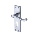 Project Hardware Door Handle for Euro Profile Plate Malvern Design Satin Chrome finish - PR648-SC - Choice Handles
